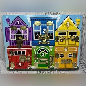 ~Melissa & Doug Wooden Latches Board Latch Locks Doors Windows Puzzle Game